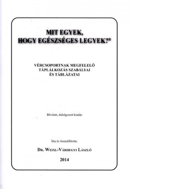 Könyv: mit egyek... Ab vércsoport 1db