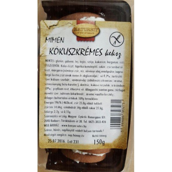 Mimen töltött keksz kókuszkrémes 150g