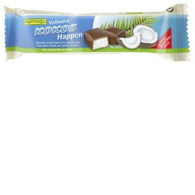 Rapunzel bio kókuszkockák tejcsokis 50g