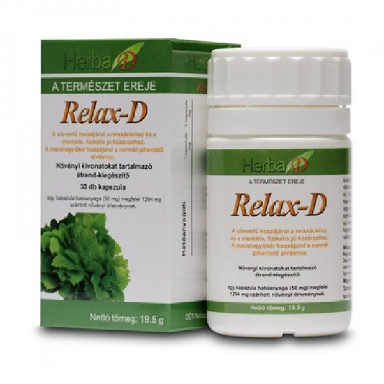 Herba D Relax-d növényi kivonatot tartalmazó étrendkiegészítő 30db Herba D Relax-d növényi kivonatot tartalmazó étrendkiegészítő 30db