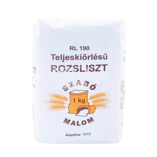 Szabó malom teljes kiőrlésű rozsliszt rl-190 1000g