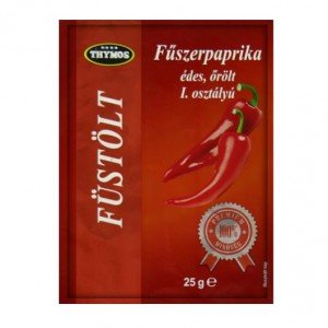 Thymos fűszerpaprika édes őrölt füstölt 1.osztályú 25g Thymos fűszerpaprika édes őrölt füstölt 1.osztályú 25g