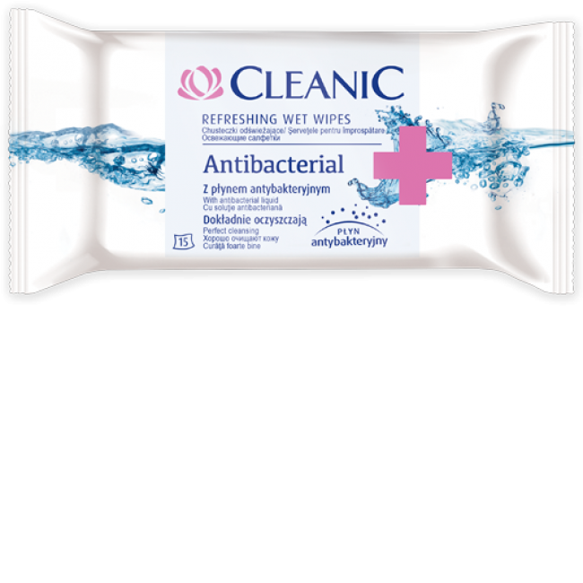 Cleanic törlőkendő antibacterial 15db