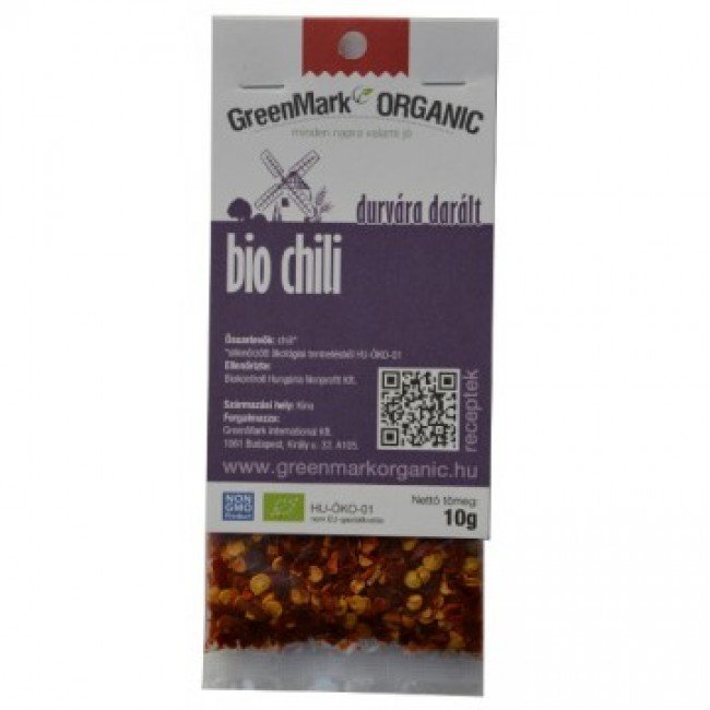 Greenmark bio fűszer chili durva 10g 