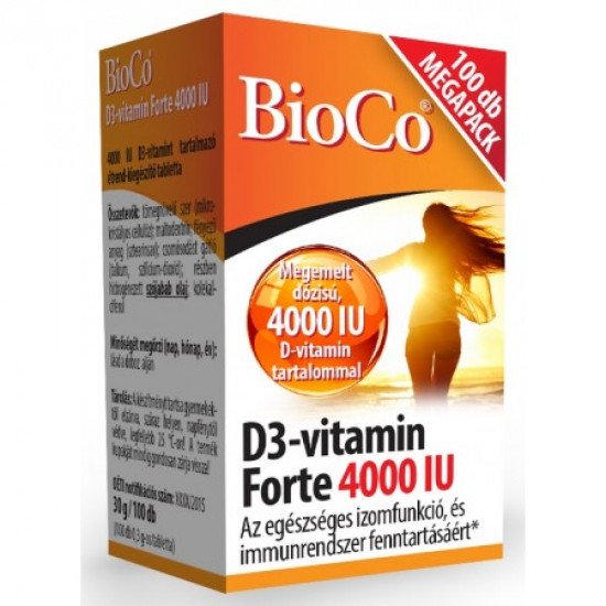 Bioco d3-vitamin 4000NE forte tabletta 100db