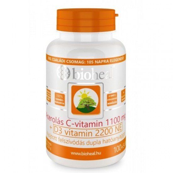 Bioheal acerolás c+d3-vitamin kapszula 105db Bioheal acerolás c+d3-vitamin kapszula 105db