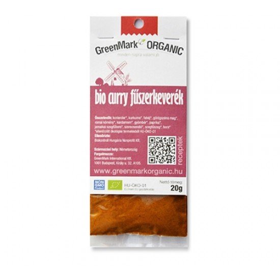 Greenmark bio curry fűszerkeverék 20g