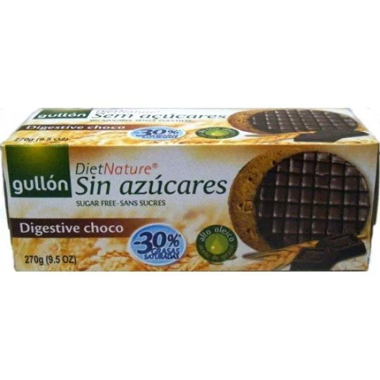 Gullón cukormentes korpás keksz étcsoki bevonattal 270g Gullón cukormentes korpás keksz étcsoki bevonattal 270g