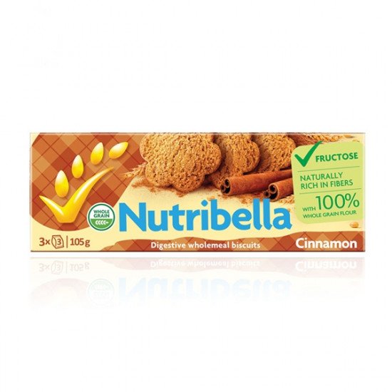 Nutribella keksz fruktózzal fahéjas 105g