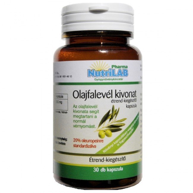 Nutrilab olajfalevél kivonat kapszula 30db Nutrilab olajfalevél kivonat kapszula 30db