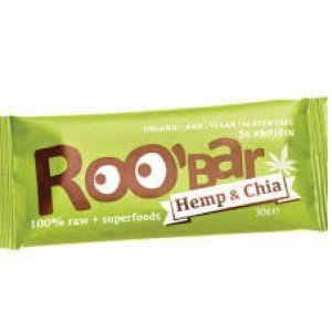 Roobar 100% raw bio gyümölcsszelet kender protein-chia mag 30g