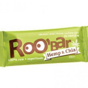 Roobar 100% raw bio gyümölcsszelet kender protein-chia mag 30g