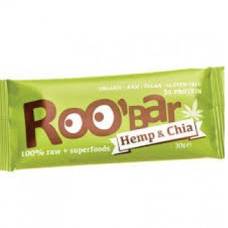 Roobar 100% raw bio gyümölcsszelet kender protein-chia mag 30g