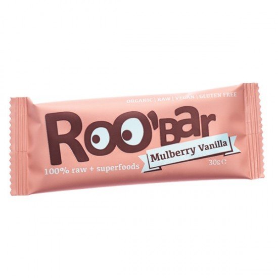 Roobar bio gyümölcsszelet fehér eper-vanília 30g