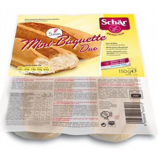 Schar gluténmentes mini bagett elősütött 2x75g 150g