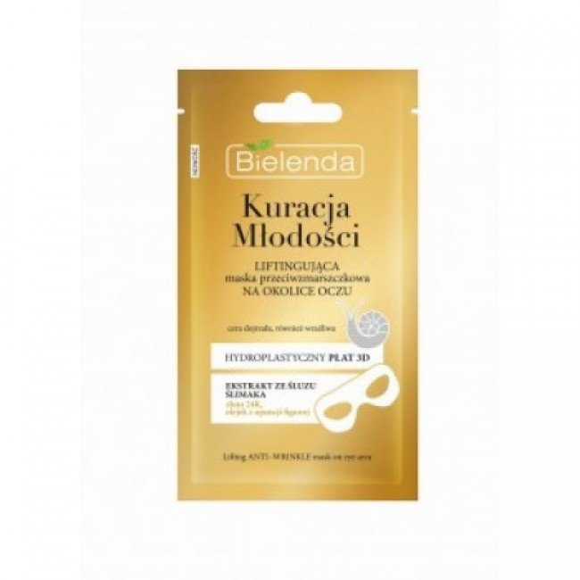 Bielenda Youth Theraphy Lifting (emelő) Ránctalanító Szemmaszk - csiganyál + 24K arany, 1 db Bielenda Youth Theraphy Lifting (emelő) Ránctalanító Szemmaszk - csiganyál + 24K arany, 1 db