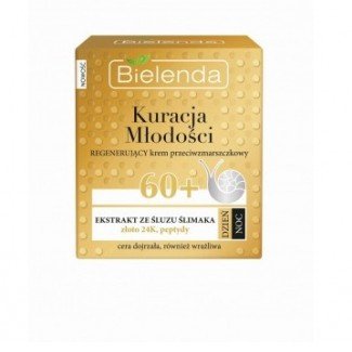 Bielenda Youth Theraphy Regeneráló Arckrém 60+ nappali/éjszakai - csiganyál + 24K arany, 50ml