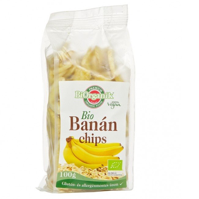 Biorganik bio banánchips 100g