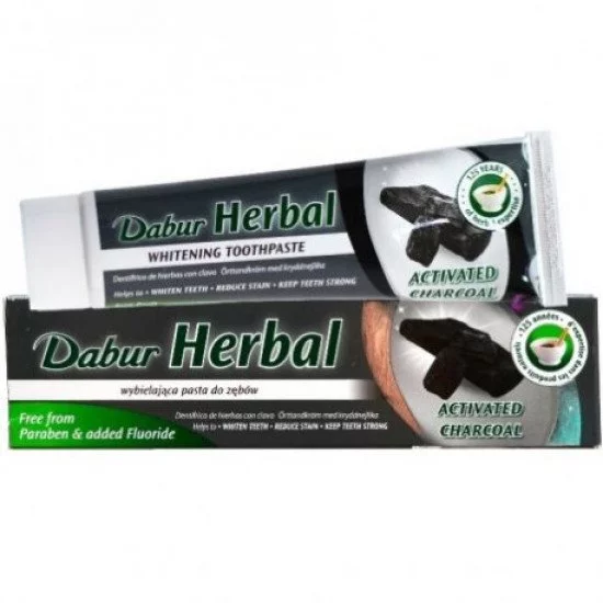 Dabur herbal fogkrém fehérítő aktív szén 100ml Dabur herbal fogkrém fehérítő aktív szén 100ml