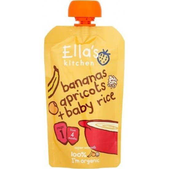 Ellas kitchen banán sárgabarack bébirizs bio bébiétel 120g