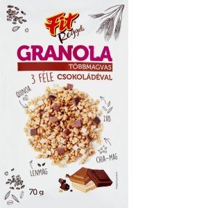 Fit reggeli granola 3 féle csokival 70g