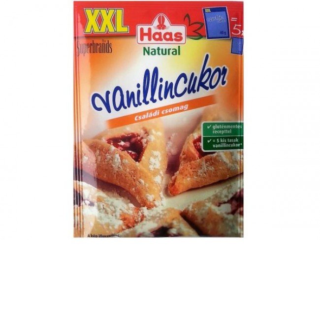 Haas natural vanillin cukor családi csom 40g