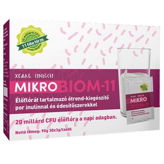 Huminiqum Mikrobiom-11 élőflórát tartalmazó étrend-kiegészítő por 30x3g