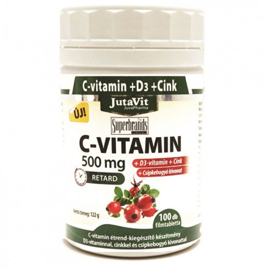 Jutavit c-vitamin+d3 500 mg tabletta 100db