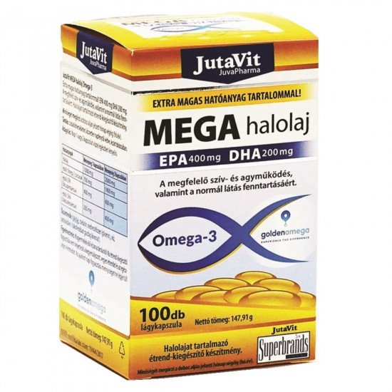 Jutavit mega halolaj omega-3 lágykapszula 100db