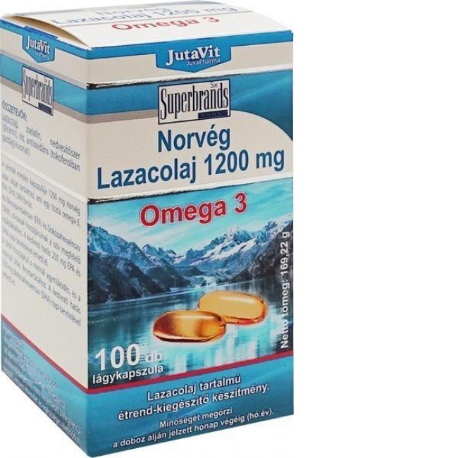 Jutavit norvég lazacolaj kapszula 100db Jutavit norvég lazacolaj kapszula 100db