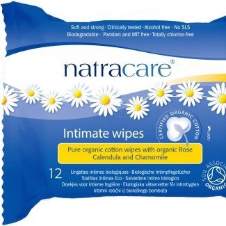 Natracare bio női intim törlőkendő 12db