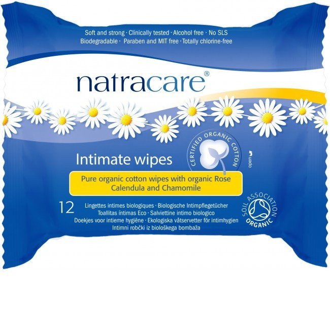 Natracare bio női intim törlőkendő 12db