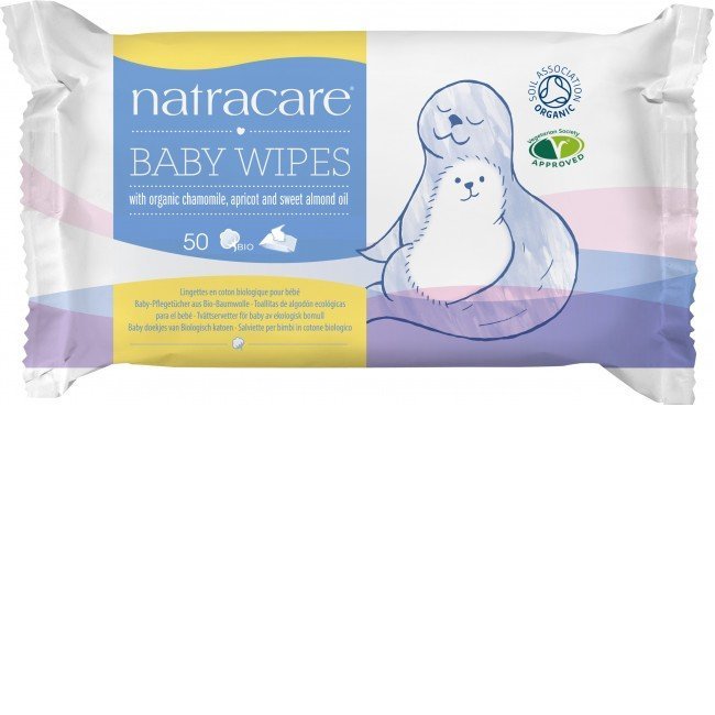 Natracare bio pamut baba törlőkendő 50db