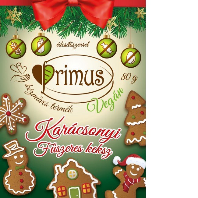 Primus keksz karácsonyi fűszeres gluténmentes 80g Primus keksz karácsonyi fűszeres gluténmentes 80g