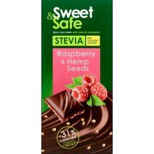 Sweet&safe étcsoki tábla kendermag-málna 90g