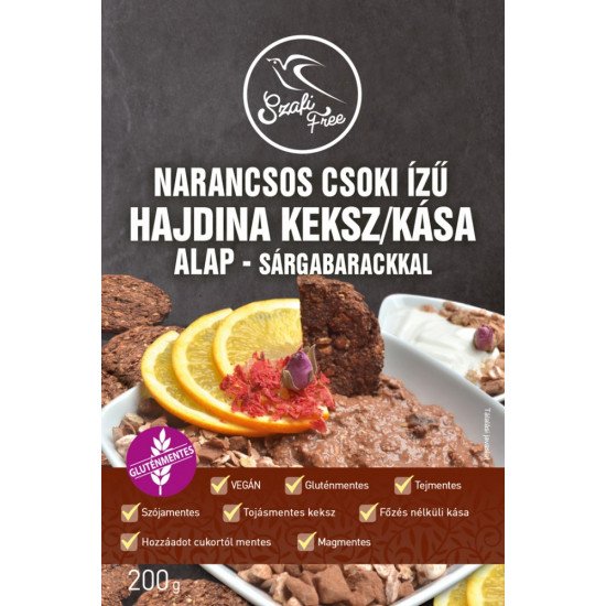 Szafi free hajdinakeksz/kása alap narancs-csokoládé 200g Szafi free hajdinakeksz/kása alap narancs-csokoládé 200g